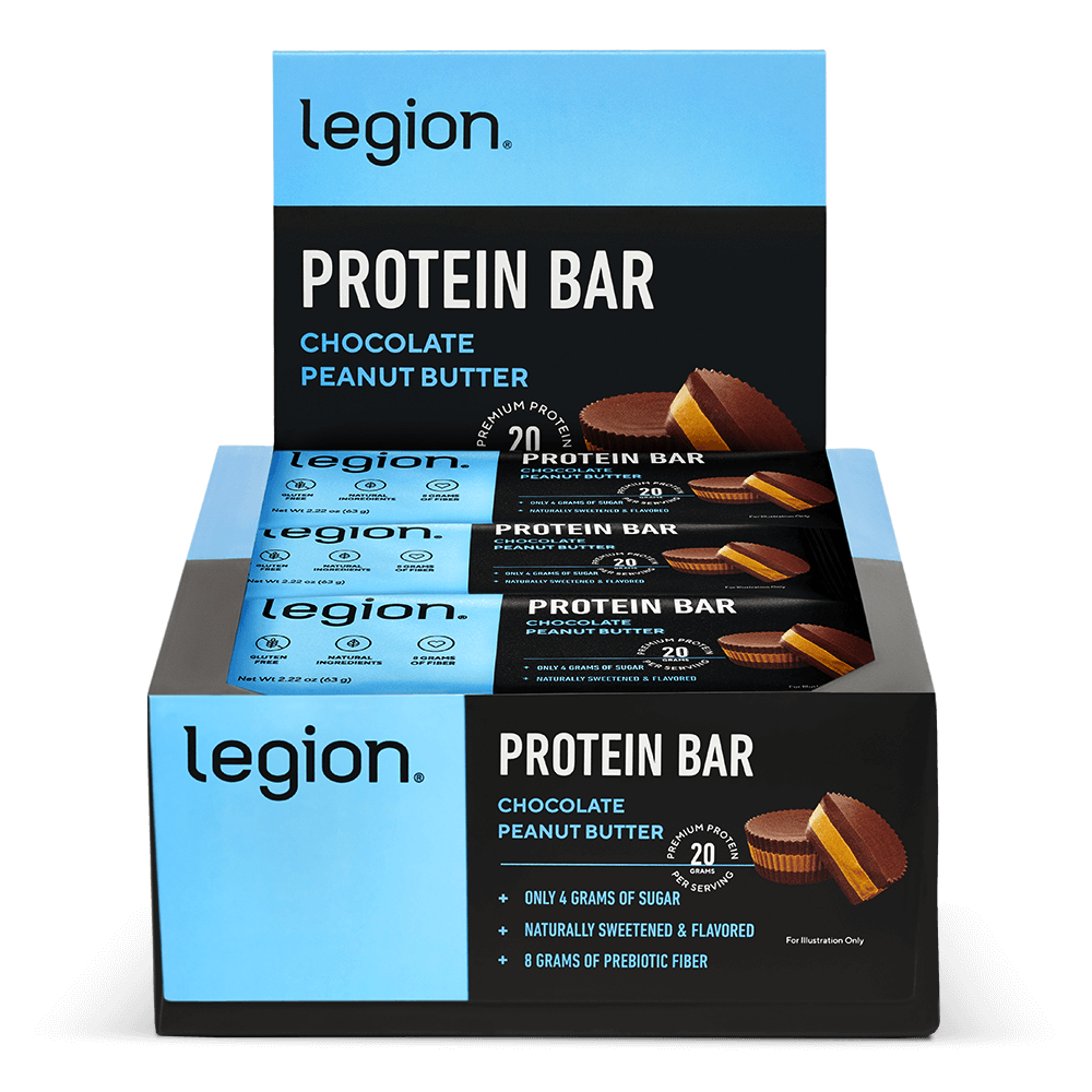 Legion Protein Bars Natural High-Protein Bars ( 12 Bars- Chocolate Peanut Butter)