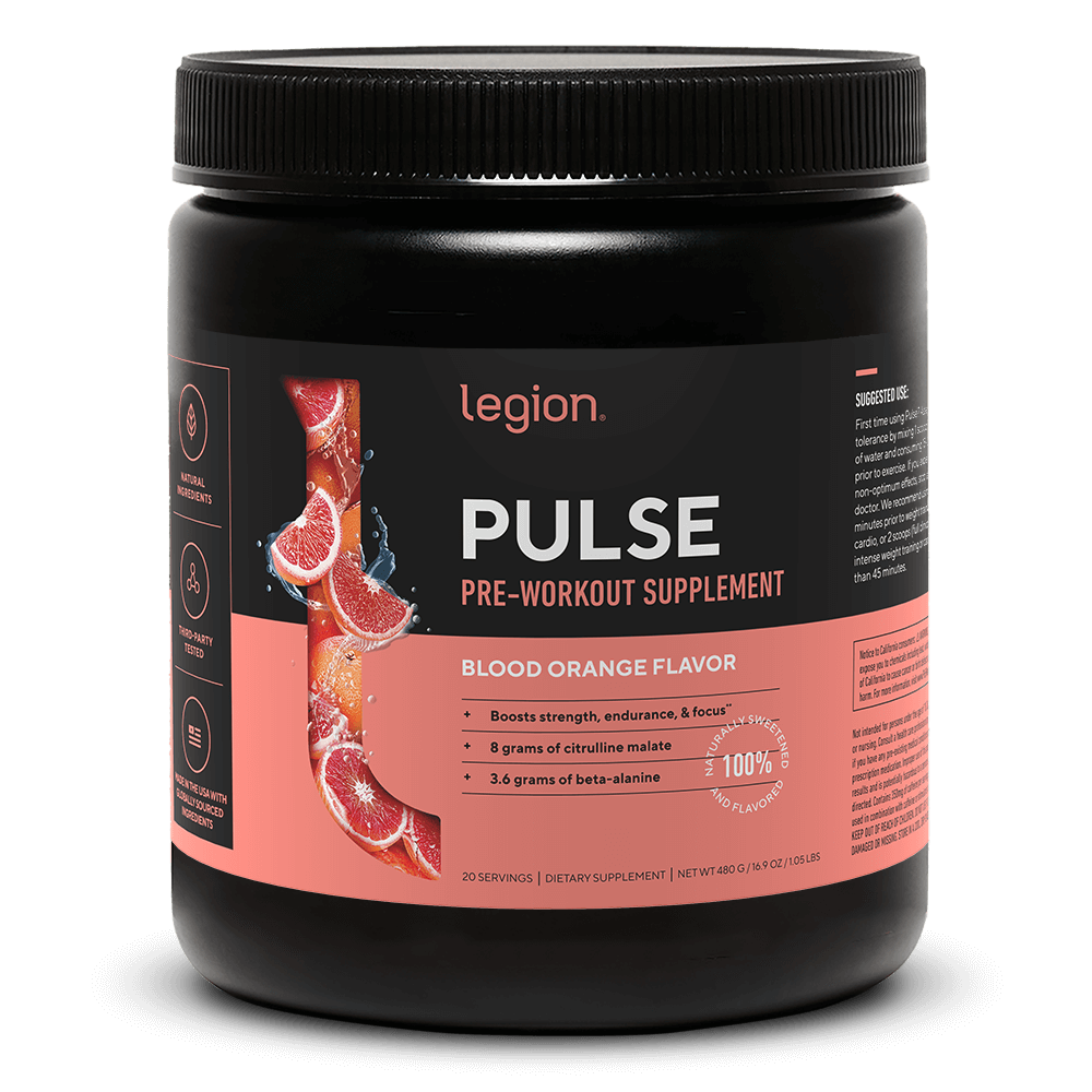 Legion Pulse Pre-Workout Supplement with caffeeine ( Blood Orange Flavor)