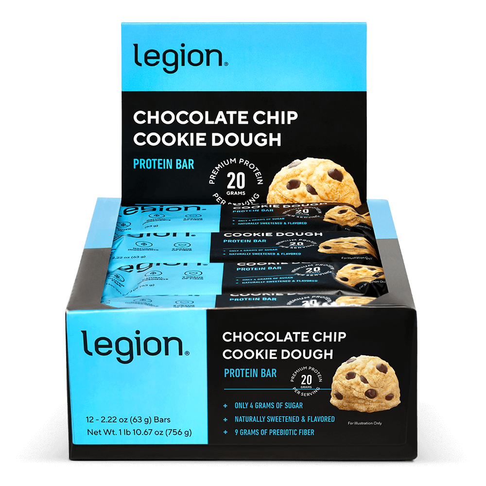 Legion Protein Bars Natural High-Protein Bars ( Chocolate Chip- 12 bars)