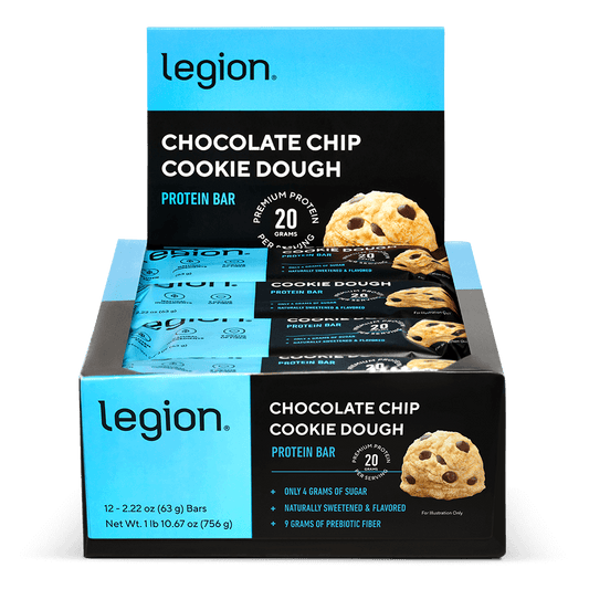 Legion Protein Bars Natural High-Protein Bars ( Chocolate Chip- 12 bars)