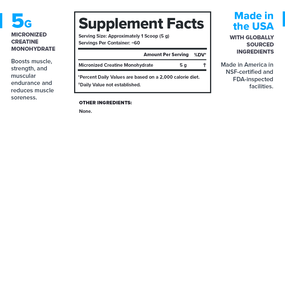 Legion Creatine Micronized Creatine Monohydrate Supplement 100 servings