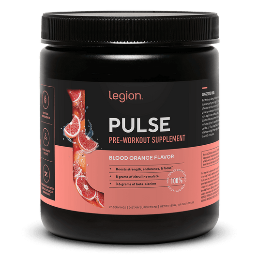 Legion Pulse Pre-Workout Supplement with caffeeine ( Blood Orange Flavor)
