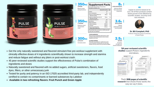 Legion Pulse Caffeine-Free Pre-Workout Supplement