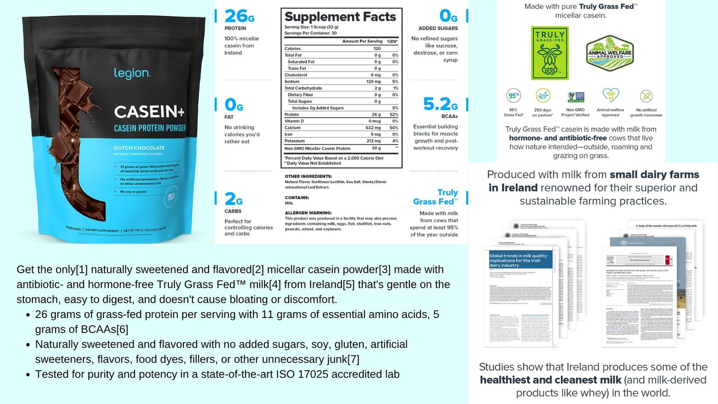 Legion Casein Protein Powder ( Dutch Chocolate)- 25 servings
