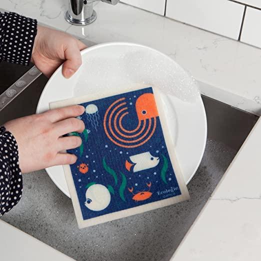Under The Sea Swedish Sponge Cloth (Pack of 6) - Sustainable Living Life